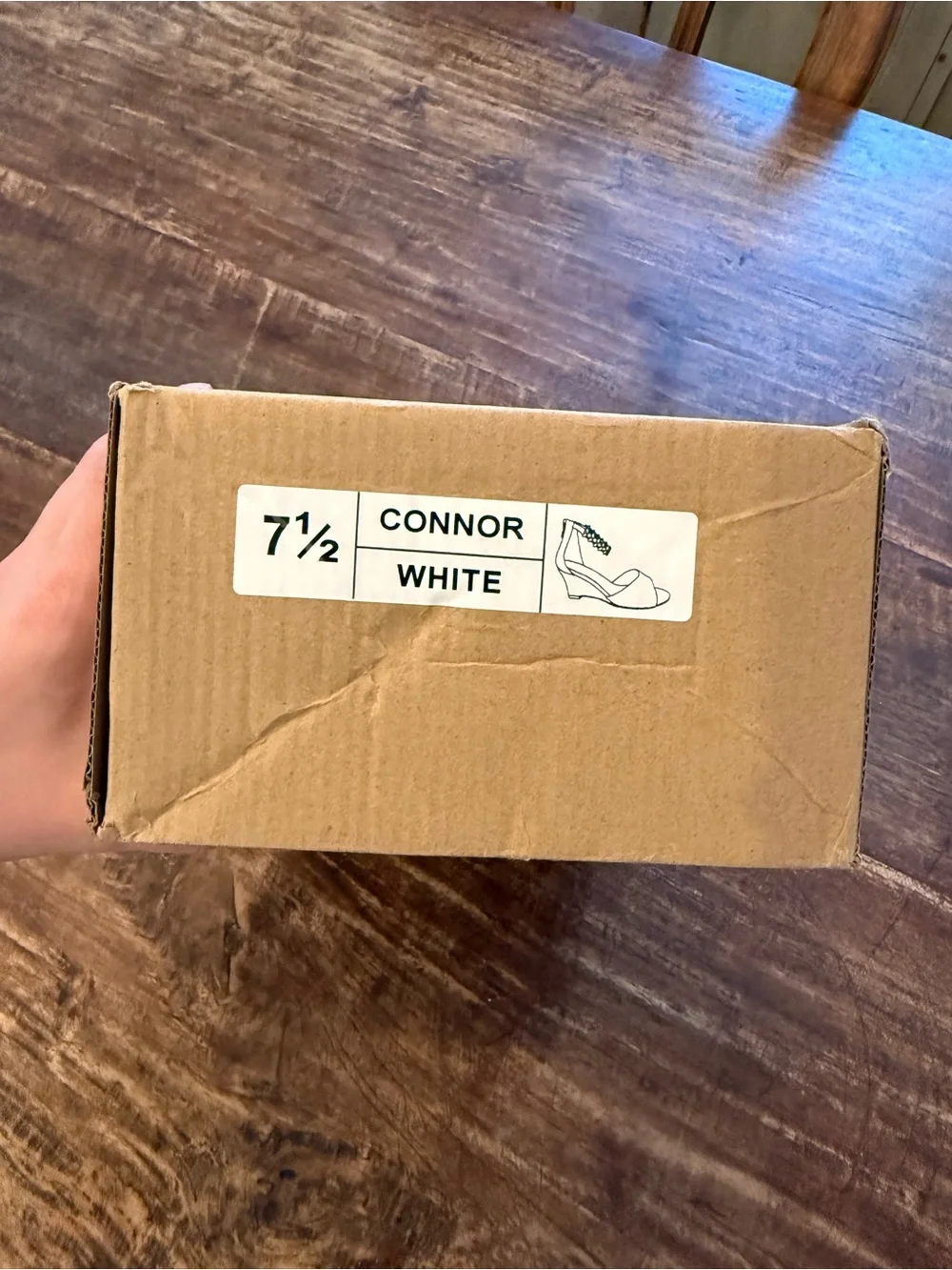 NIB Journee Collection Embellished Connor Wedge in White Satin